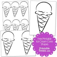 Free Printable Ice Cream Cone Shapes Ice Cream Cone Felt Template Ice Cream
