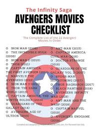 The Avengers Movie Date Watch The Entire Avengers Movies In Order And Keep Track Of All 22 Wit Avengers Movies In Order Marvel Movies In Order Avengers Movies