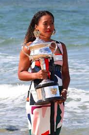 Sns (other)200713 naomi osaka (twitter.com). Grand Slam Champion Naomi Osaka Of Japan Posing With Australian Open Trophy At B Affiliate Posing Brighton Beach Melbourne Brighton Beach Australian Open
