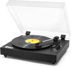 Buying a vinyl record is truly an experience. Amazon Com Retro Record Player For 33 45 78 Rpm Vinyl Records Bluetooth Belt Drive Turntable With Built In Stereo Speakers Black Wood Electronics