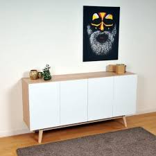 Bahut Scandinave Snow Laque 4 Portes 2 Tiroirs L160cm Pas Cher A Prix Auchan Bahut Scandinave Tiroir Meuble