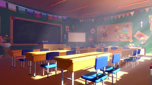 However, one major downside to using a whiteboard is that it can be too reflective for your webcam, which will create a glare that can lead to distorted colors. 3d Model Asset Cartoons Background Classroom 02