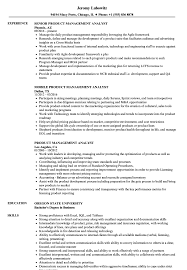 Product Management Analyst Resume Samples Velvet Jobs