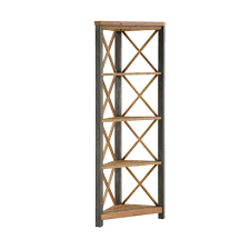 Great for tight spaces such as a hallway, bathroom, kitchen, or bedroom. Urban Elegance Reclaimed Wood Large Corner Bookcase Roseland Furniture