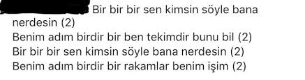 1 rakami sarkilar adlar siir