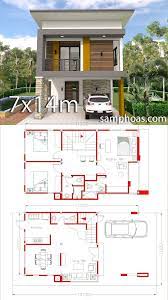 Inside, the layout is simple and open. Small Home Design Plan 6x11m With 3 Bedrooms Samphoas Plansearch Small House Design Plans Small House Design Tiny Modern House Plans