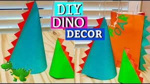 So you can easily string felt cards into banners. Diy Dinosaur Centerpieces Birthday Party Decor Youtube