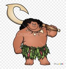 Use a curved line on the lower right side for the heel. Draw Maui From Moana Step Free Transparent Png Clipart Images Download
