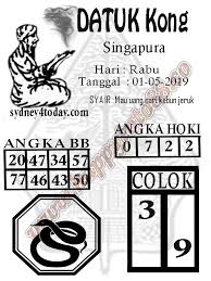 Kode Syair Togel Singapura Rabu 01 Mei 2019 Syair Datuk Kong
