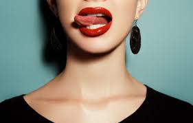 Free stock photos and wallpapers which you can use wherever you want, daily thousands of wallpapers are added. Wallpaper Language Teeth Earrings Mouth Lips Blue Background Red Lips Images For Desktop Section Raznoe Download
