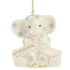 Baby S First Christmas Blue Elephant Ornament Lenox Corporation