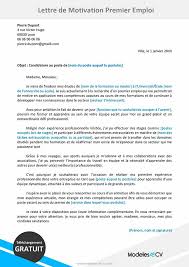 Exemple De Lettre De Motivation Pour Un Premier Emploi Word