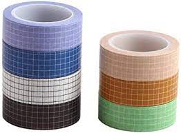 7 Rolls Grid Washi Tape Set 10m 33ft Colorful Writable Paper Adhesive Masking Tapes 15mm 3 5in Width Sticky Paper Tape In 2020 Washi Tape Sticky Paper Washi Tape Set