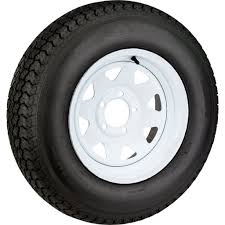 Get that boat or utility trailer back on the road with this tire and wheel assembly. 2 Pk Radial Trailer Tire On White Rim St205 75r15 Lrc 5 Lug On 5 5 Spoke Wheel Wheels Tires Automotive Environews Tv