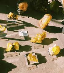 Beautiful Yellow Crystals Aesthetic Crystal Stones Gemstones Display Crystal Aesthetic Yellow Aesthetic Stones And Crystals