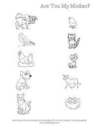 Are You My Mother Worksheet Mother And Baby Animals Preschool Worksheets Preschool Mom