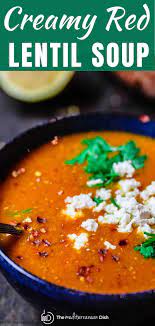 Easy Creamy Red Lentil Soup Red Lentil Soup Recipe Lentil Soup Recipes Red Lentil Soup