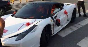 And lastly, also in california, is the crash of a ferrari f430 into the window of celebrity hot spot pump in west hollywood after the driver allegedly lost control of the vehicle. Rented Ferrari 458 Italia Crashes At Chinese Wedding Carscoops