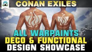 I am envisioning a square or triangle foundation piece that would only work as a filler for a series of already placed foundations. All Warpaints Deco Functional Base Game Showcase Conan Exiles Youtube