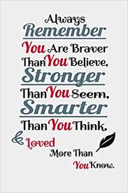 We did the research for you. Amazon Com Always Remember You Are Braver Than You Believe Stronger Than You Seem Smarter Than You Think Loved More Than You Know Inspirational Gifts Positive Wall Plaque Saying Quotes For Birthday