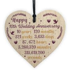 Anniversary gifts date night dice, $17, amazon. Handmade Wooden Heart Plaque 10th Wedding Anniversary Gift For Her Him Husband For Sale Online Ebay