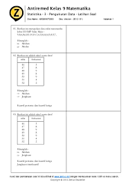 Soal statistika kelas 4 sd doc. Bab 03 Statistika 4 Latihan Ulangan