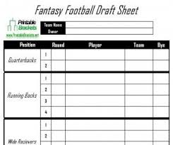 Fantasy Football Draft Sheet Fantasy Football Draft Sheet