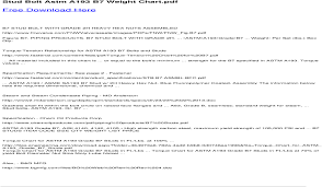 Download Hd Stud Bolt Astm A193 B7 Weight Chart Transparent
