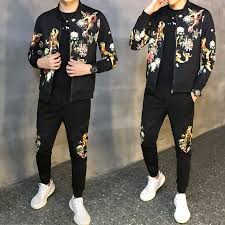 Black And Gold Dress Shirt Mens Tracksuit Men Set Sport Two Piece Jacket Pants Sf In 2020 Black And Gold Shirt Mens Outfits Casual Shirts For Men