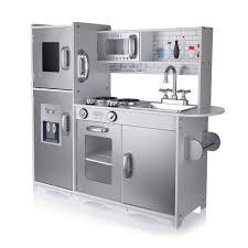 Kids Kitchen Playset Play Kitchen For Toddlers Kids Play Kitchen Set With Ice Maker And Removable Sink Silver Play Kitchen Sets Toddler Kitchen Kids Play Kitchen