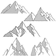New users enjoy 60% off. 14 Mountains Illustraitions Digital Clipart Set Black Hand Drawn Silhouettes Line Drawing Mou Mountain Drawing How To Draw Hands Line Art Drawings