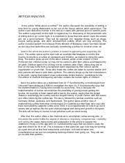 Check spelling or type a new query. Article Analysis Docx Article Analysis In The Article U201cwhat About A Curfew U201d The Author Discussed The Possibility Of Setting A Time Limit For Course Hero