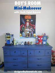When you paint it yourself, you can get exactly what you want. Boy S Room Mini Makeover With Chalk Paint Dresser Boy Room Paint Chalk Paint Dresser Painted Dresser