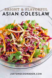 Asian Coleslaw With Sesame Dressing Just One Cookbook Recipe Asian Coleslaw Coleslaw Recipe Asian Slaw Recipe