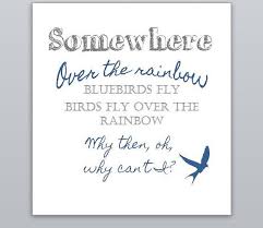 Birds Of A Feather Lyrics Somewhere Over The Rainbow Blue Birds Fly Wizard Of Oz Movie Etsy Blue Bird Over The Rainbow Bird Silhouette Art