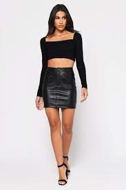 A Black Leather Mini Skirt Free Delivery Www Workscom Com Br