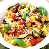 My summer rosé sangria is here to help! Pasta With Zucchini And Garden Veggies Lemon Blossoms