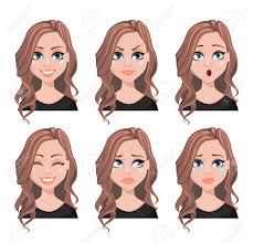 This is one of those cartoon characters to draw which can be a little bit challenging due to its hair. Face Expressions Of Realtor Woman With Brown Hair Different Royalty Free Cliparts Vectors And Stock Illustration Image 106878669