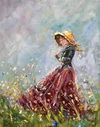 The painting may be purchased as wall art, home decor, apparel, phone cases, greeting cards, and more. Original Oil Painting Impressionist Style Art Woman In Field Of Flowers Home Decor 20x16 Brenda Peake Artist Modern Wall Art Landscape Art Oil Painting Texture Painting Original Oil Painting