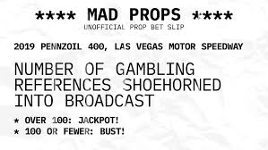 Erik jones, driver of the #20 dewalt toyota, takes the green flag to start the monster energy nascar cup series southpoint 400 at las vegas motor speedway on. Mad Props Fake Nascar Prop Bets For Las Vegas Official Site Of Nascar