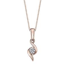 Sirena Diamond Solitaire Drop Pendant In 14k Rose Gold Diamond Necklace Designs Pendant Solitaire Diamond Pendant