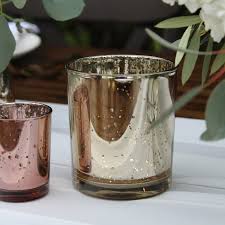 Lillian rose set of 3 tealight cups, silver. Mercury Glass Votive Candle Holder 3 H Speckled Gold