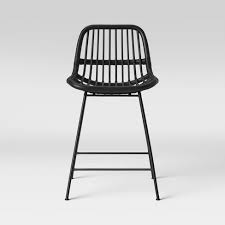Black bar stool top view stock illustration. Linnet Rattan With Metal Legs Counter Height Barstool Black Opalhouse Target