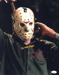 MIKE DELUNA signed 11x14 Photo Friday the 13th Part 3 III Jason Voorhees JSA