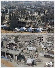 📷: Tents are set up next to houses destroyed by Israeli bombardment in  Beit Lahia, northern Gaza Strip, Jan. 29, 2025, after Israel began allowing  hundreds of thousands of Palestinians to return