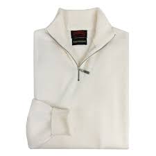 O'Connell's Scottish Merino Wool Quarter-Zip Sweater - Cream | Men's and  women's clothing