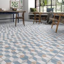 Carrelage Sol Mur Bleu Beige Effet Carreau De Ciment Patrimony Cube L 20xl 20cm Leroy Merlin Carrelage Sol Carreau De Ciment Murs Bleus