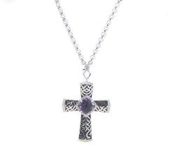 Magerit 18k White Gold Diamond Gemstone Gothic Cross Pendant Necklace White Gold Pendant Necklace White Gold Cross Necklace Diamond Cross Necklaces
