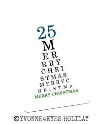 Christmas Merry Christmas Eye Chart Card December 25 Paper