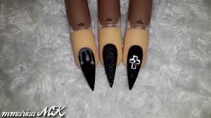 See more of uñas acrilicas en chicago on facebook. Unas Acrilicas Negras Black Acrylic Nails Halloween Nails Youtube
